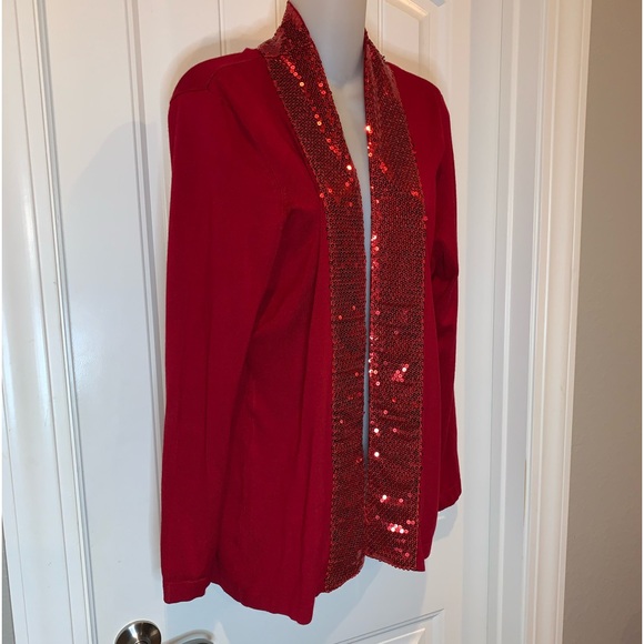 Cyrus Red Cardigan with Red Sequins NWOT - Picture 2 of 4